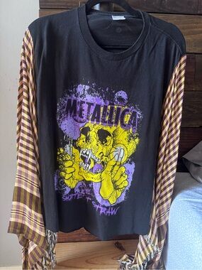 Metallica Upcycled Custom Made Poncho T Shirt